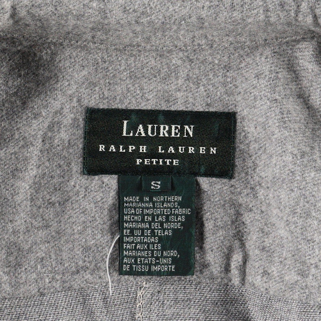 Ralph Lauren LAUREN PETITE Long-Sleeve Shirt Jacket, Women's Size S (approx.) unclear gray type Vintage Second Hand