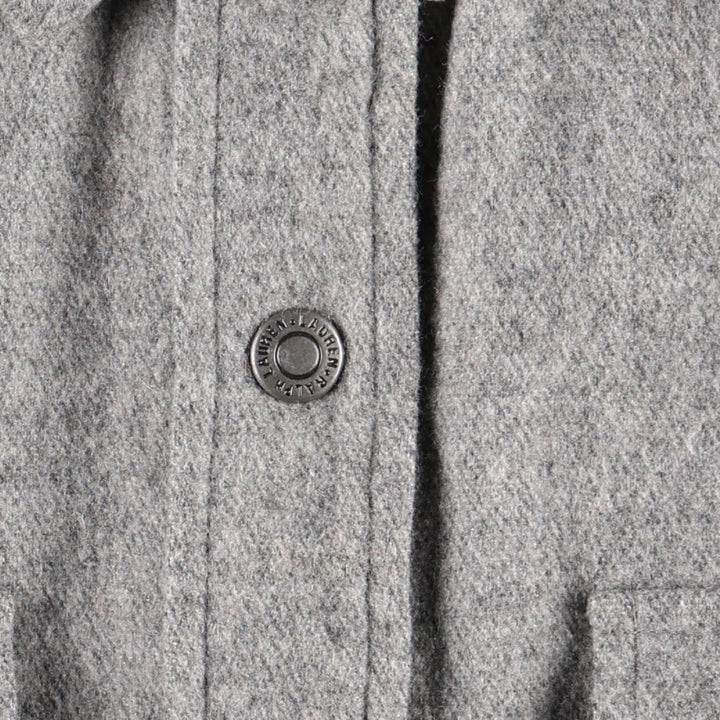 Ralph Lauren LAUREN PETITE Long-Sleeve Shirt Jacket, Women's Size S (approx.) unclear gray type Vintage Second Hand