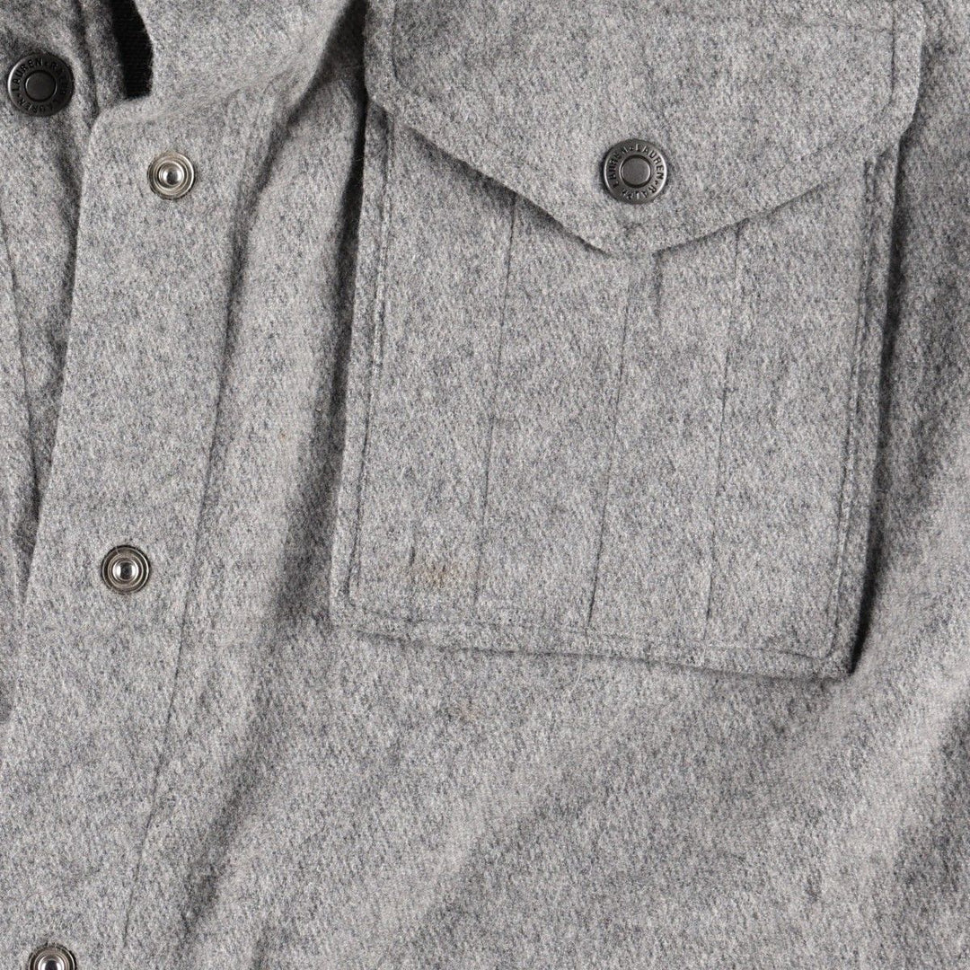 Ralph Lauren LAUREN PETITE Long-Sleeve Shirt Jacket, Women's Size S (approx.) unclear gray type Vintage Second Hand