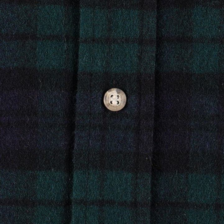 1970'S Pendleton Black Watch Check Long-Sleeve Wool Shirt, Made in USA, Women's Size M (approx.), Vintage wool black type Vintage Second Hand