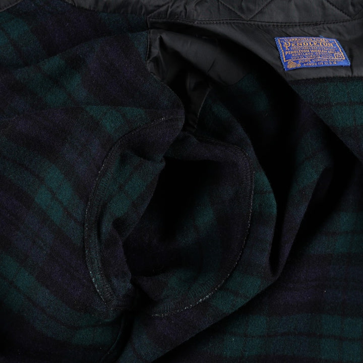 1970'S Pendleton Black Watch Check Long-Sleeve Wool Shirt, Made in USA, Women's Size M (approx.), Vintage wool black type Vintage Second Hand