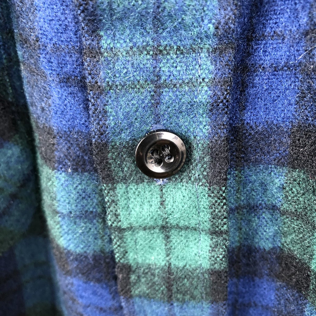 80s-90'S Back Packer Check Pattern Black Watch Check Long Sleeve Light Flannel Shirt Men's Size S (Equivalent) Vintage acrylic navy blue type Vintage Second Hand