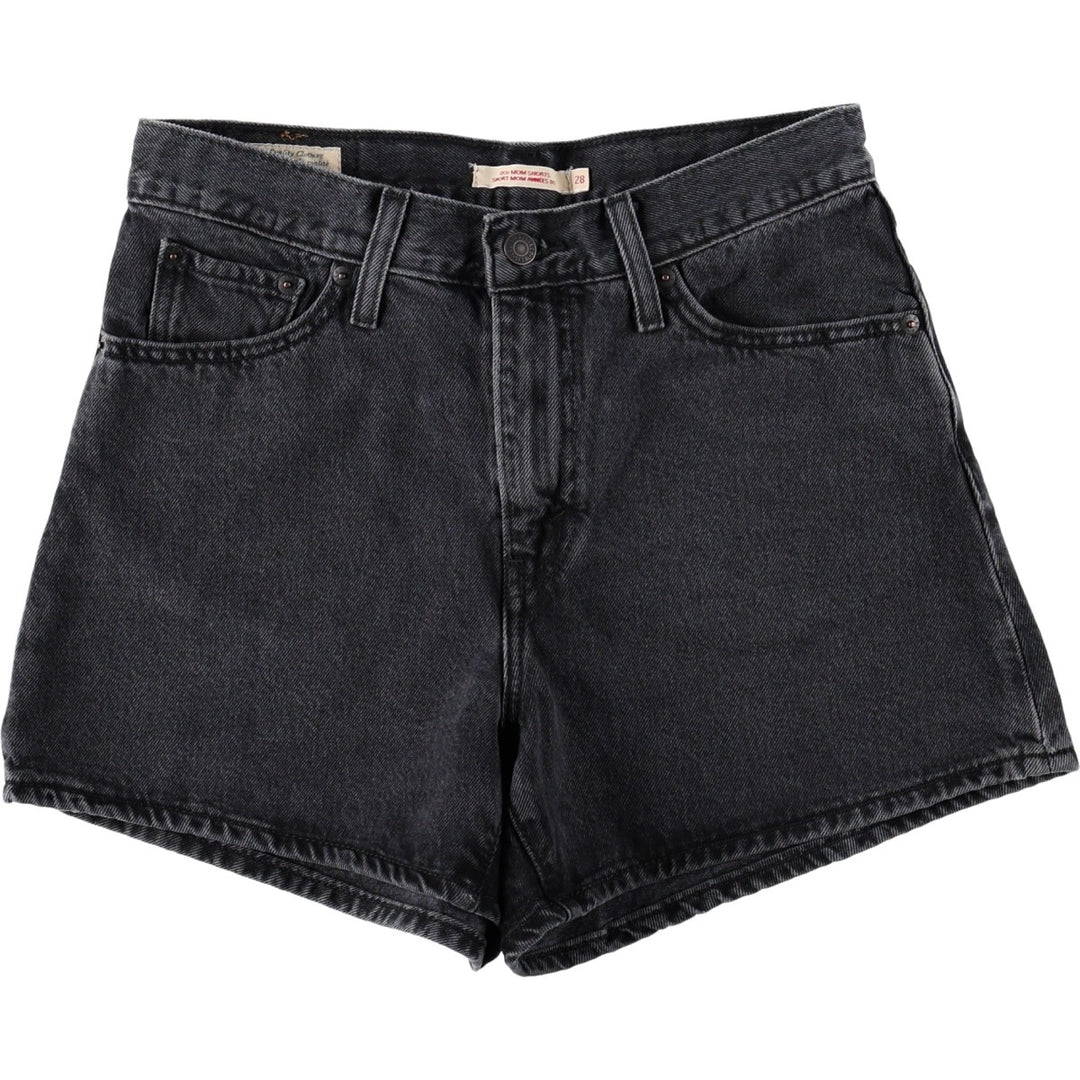 Levi's 80'S Mom Shorts Denim Shorts, Women's Size L (W30 equivalent) cotton black type Vintage Second Hand