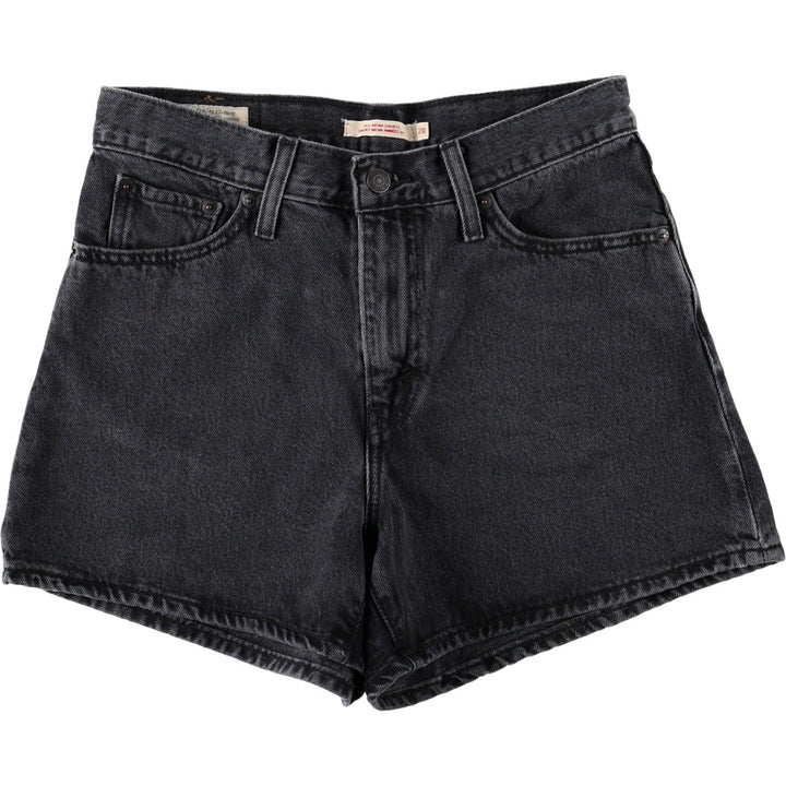 Levi's 80'S Mom Shorts Denim Shorts, Women's Size L (W30 equivalent) cotton black type Vintage Second Hand