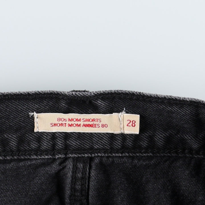 Levi's 80'S Mom Shorts Denim Shorts, Women's Size L (W30 equivalent) cotton black type Vintage Second Hand