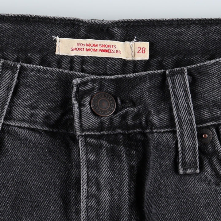 Levi's 80'S Mom Shorts Denim Shorts, Women's Size L (W30 equivalent) cotton black type Vintage Second Hand