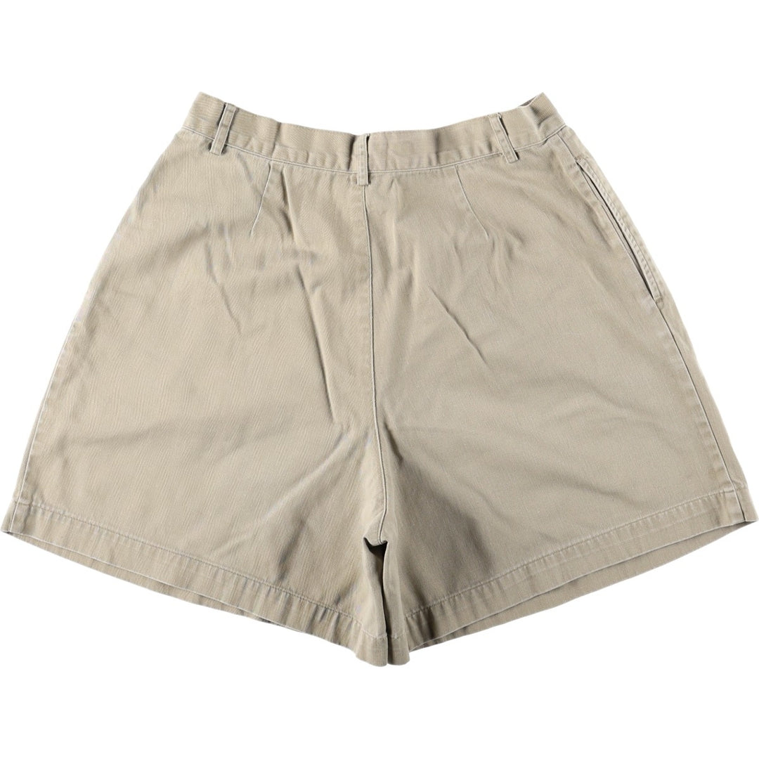 Ralph Lauren two-pleat chino shorts, made in the USA, women's size L (equivalent to W30). cotton Beige type Vintage Second Hand