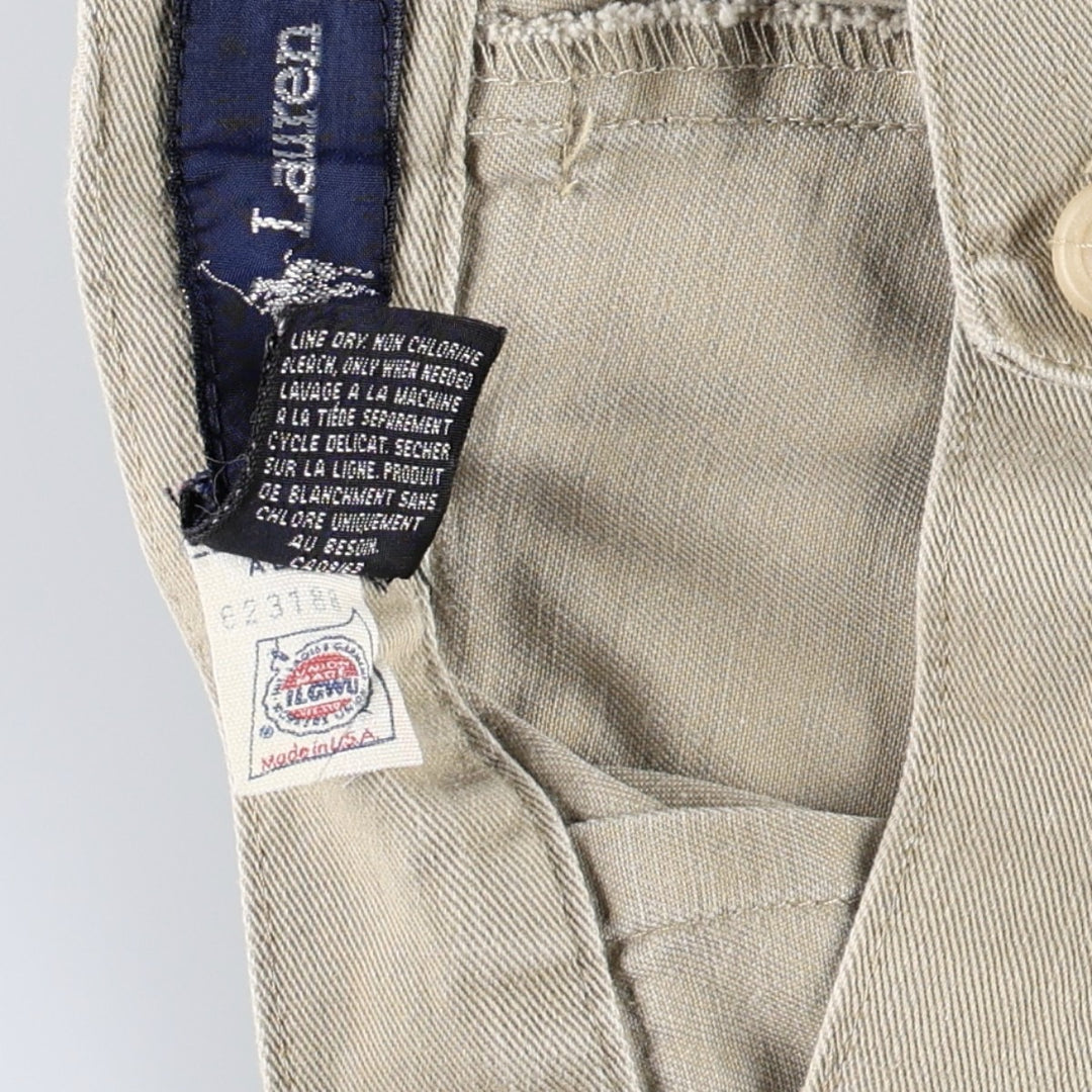 Ralph Lauren two-pleat chino shorts, made in the USA, women's size L (equivalent to W30). cotton Beige type Vintage Second Hand