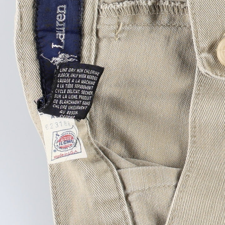 Ralph Lauren two-pleat chino shorts, made in the USA, women's size L (equivalent to W30). cotton Beige type Vintage Second Hand