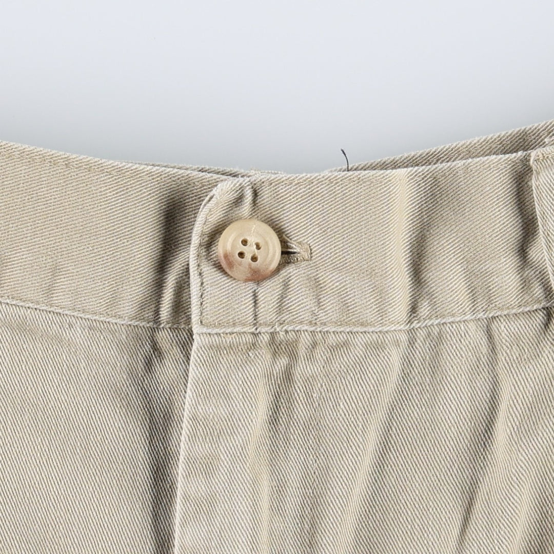 Ralph Lauren two-pleat chino shorts, made in the USA, women's size L (equivalent to W30). cotton Beige type Vintage Second Hand