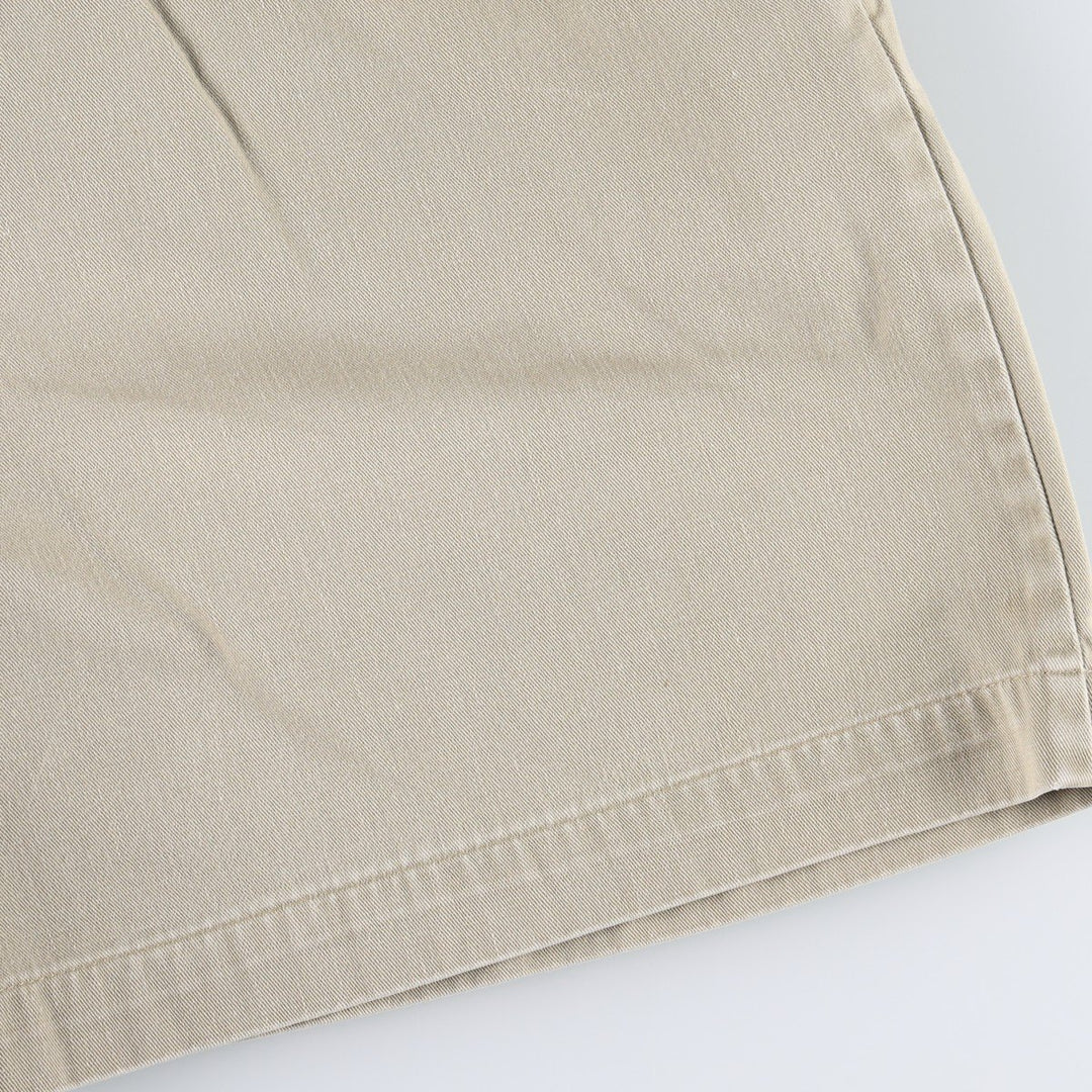 Ralph Lauren two-pleat chino shorts, made in the USA, women's size L (equivalent to W30). cotton Beige type Vintage Second Hand