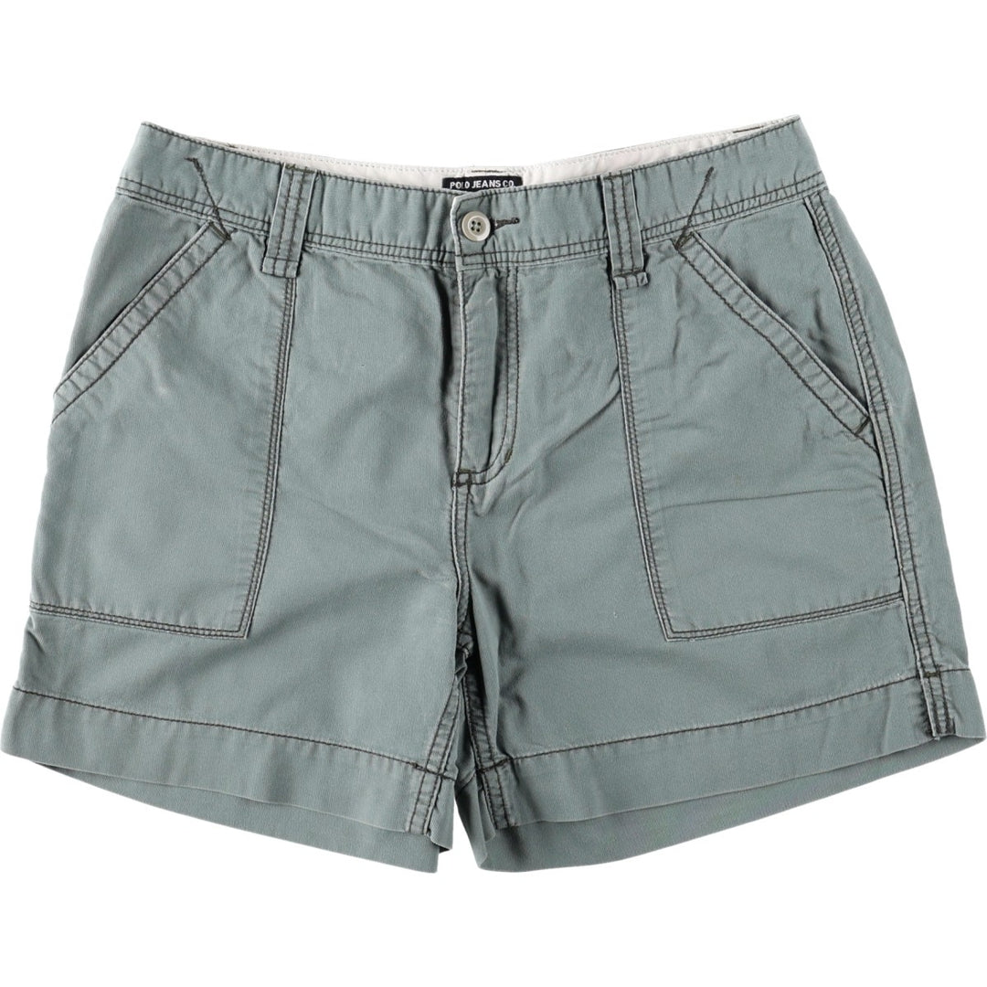 2000'S Ralph Lauren POLO JEANS COMPANY cotton shorts, women's size XL (equivalent to W30). cotton Khaki type Vintage Second Hand
