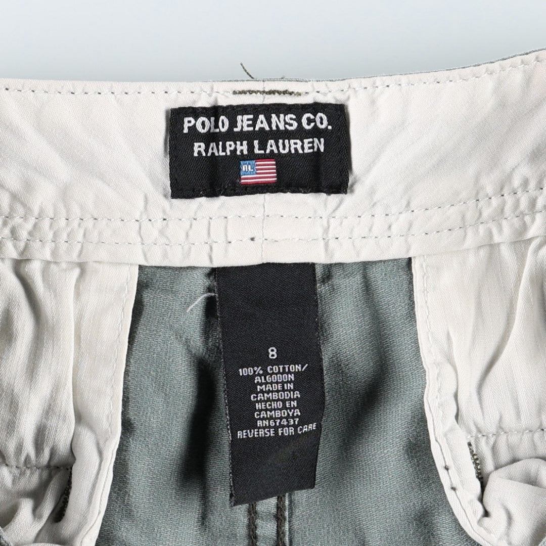 2000'S Ralph Lauren POLO JEANS COMPANY cotton shorts, women's size XL (equivalent to W30). cotton Khaki type Vintage Second Hand