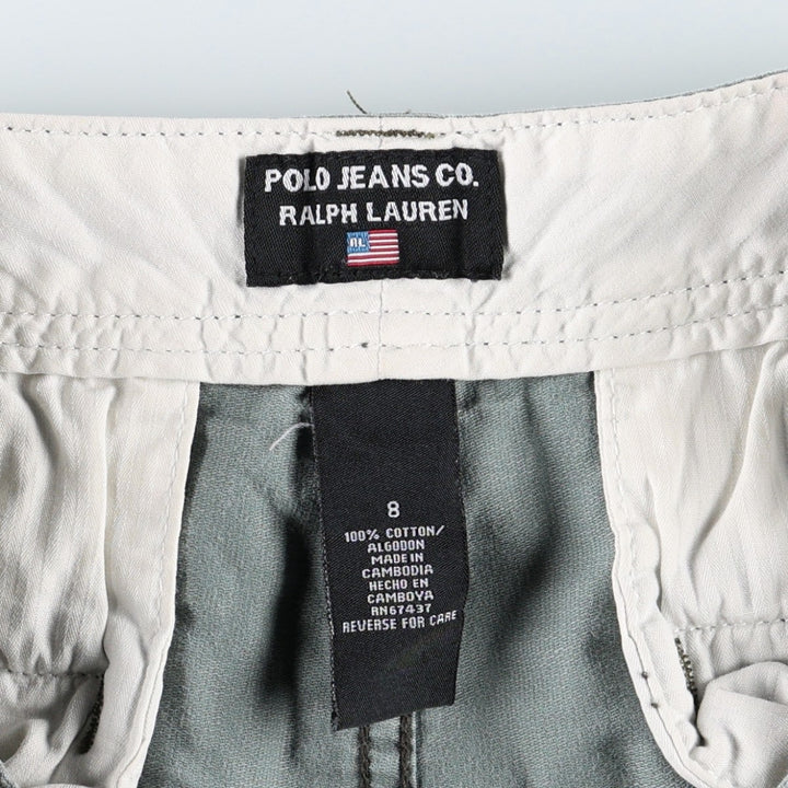 2000'S Ralph Lauren POLO JEANS COMPANY cotton shorts, women's size XL (equivalent to W30). cotton Khaki type Vintage Second Hand