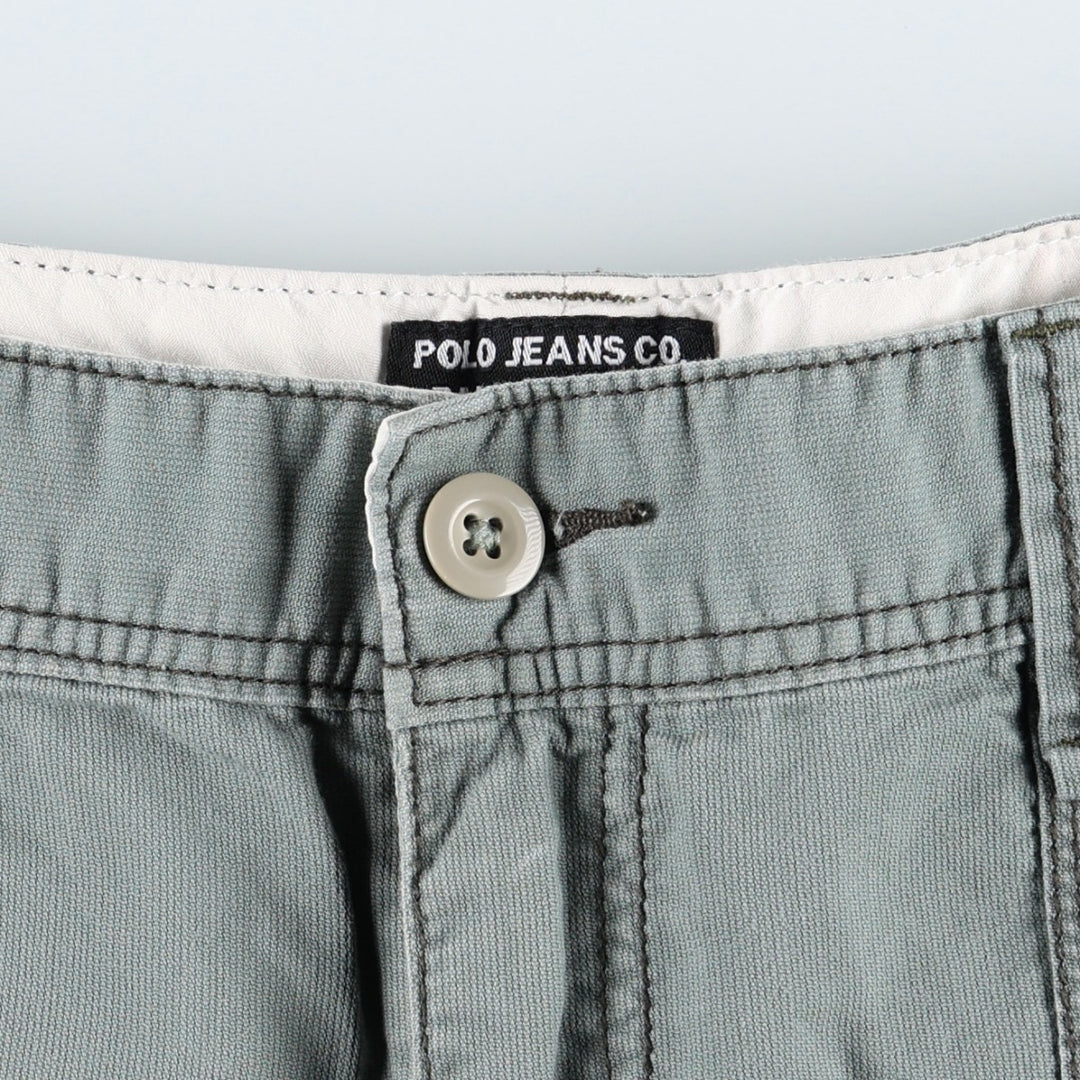 2000'S Ralph Lauren POLO JEANS COMPANY cotton shorts, women's size XL (equivalent to W30). cotton Khaki type Vintage Second Hand