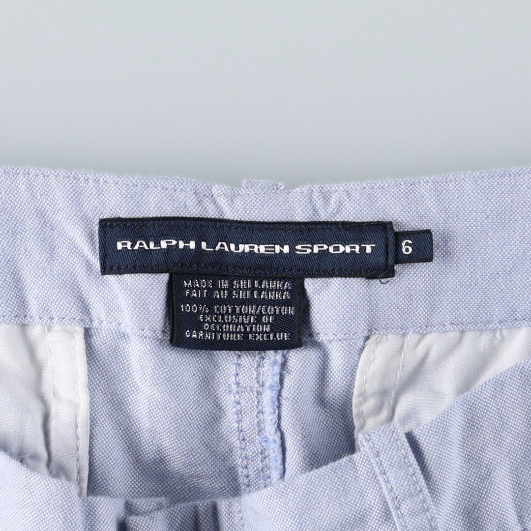 Ralph Lauren RALPH LAUREN SPORT cotton shorts, women's size XL (equivalent to W31). cotton Blue type light blue Vintage Second Hand