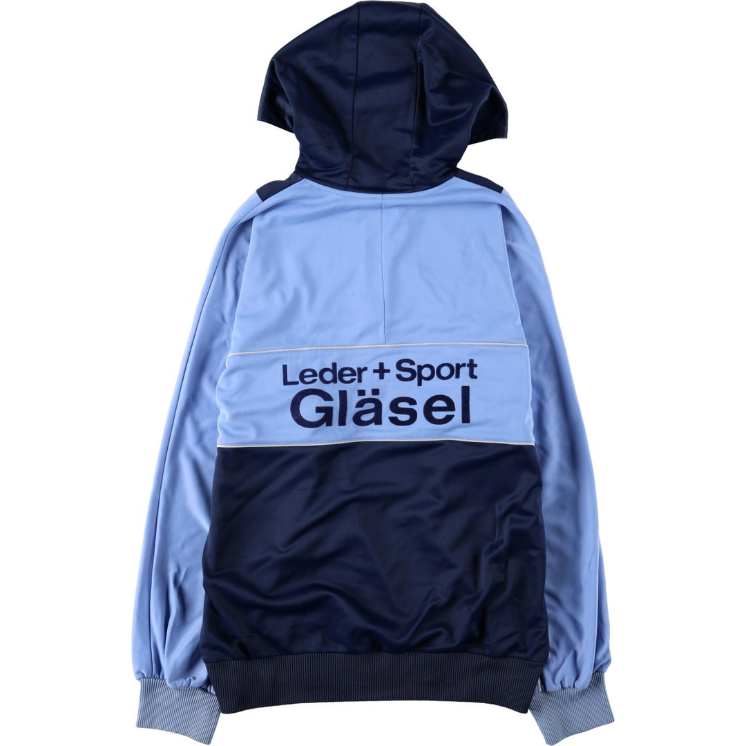 80s-90'S Adidas Trefoil Logo Half-Zip Hooded Tracksuit Pullover, Women's Size M (Equivalent), Vintage unclear Blue type light blue Vintage Second Hand