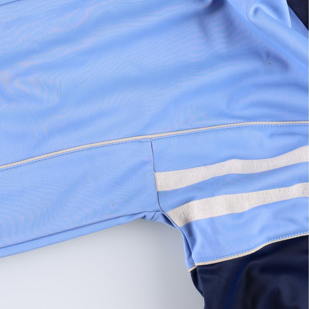 80s-90'S Adidas Trefoil Logo Half-Zip Hooded Tracksuit Pullover, Women's Size M (Equivalent), Vintage unclear Blue type light blue Vintage Second Hand