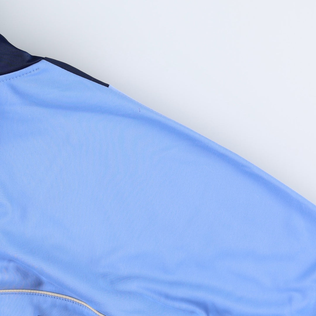 80s-90'S Adidas Trefoil Logo Half-Zip Hooded Tracksuit Pullover, Women's Size M (Equivalent), Vintage unclear Blue type light blue Vintage Second Hand