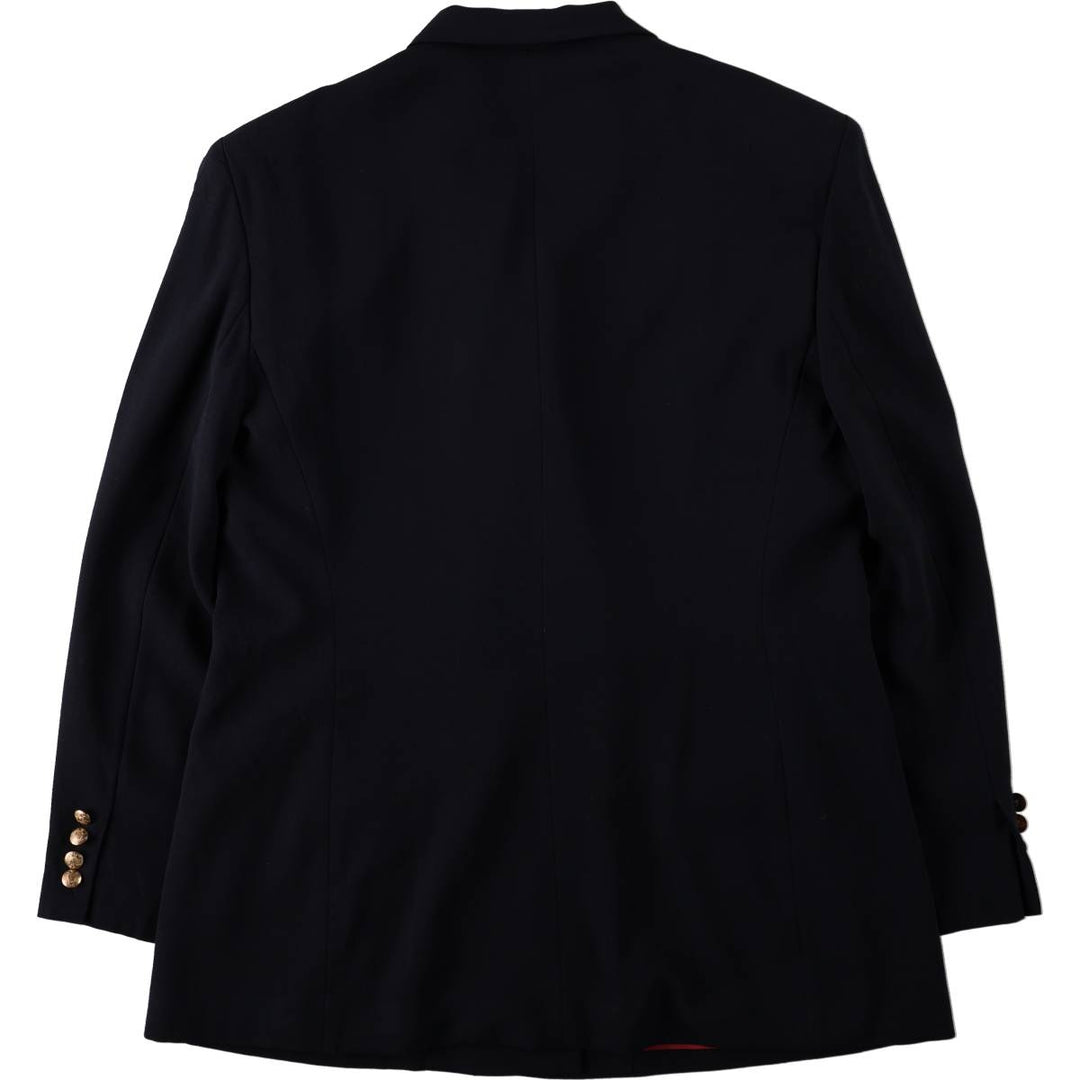 Ralph Lauren LAUREN Peak Lapel Double-Breasted Wool Tailored Jacket, Made in USA, Women's Size L (approx.) wool black type Vintage Second Hand