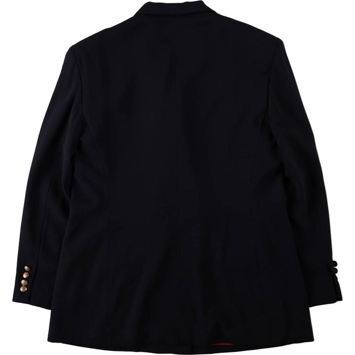 Ralph Lauren LAUREN Peak Lapel Double-Breasted Wool Tailored Jacket, Made in USA, Women's Size L (approx.) wool black type Vintage Second Hand