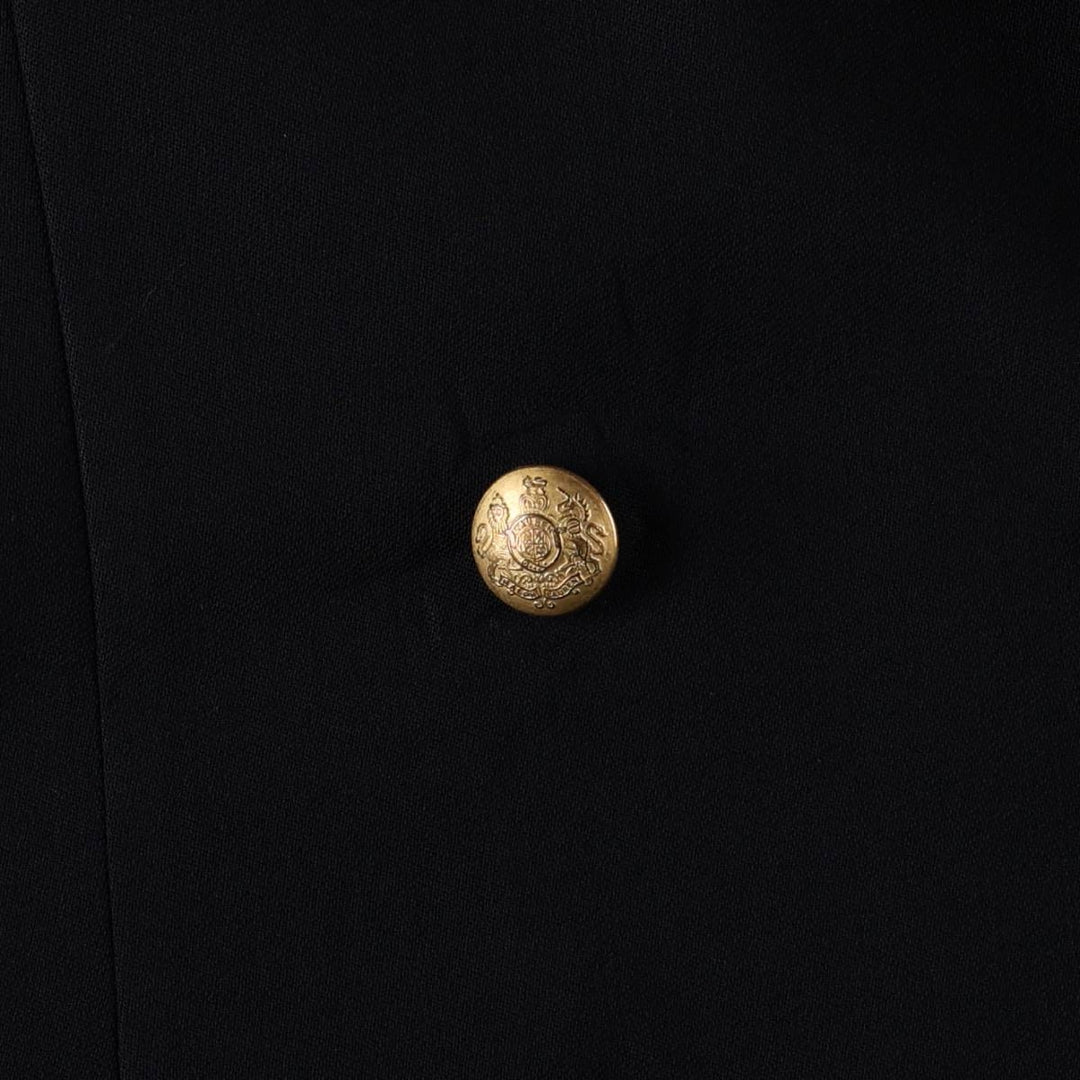Ralph Lauren LAUREN Peak Lapel Double-Breasted Wool Tailored Jacket, Made in USA, Women's Size L (approx.) wool black type Vintage Second Hand
