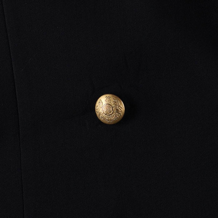 Ralph Lauren LAUREN Peak Lapel Double-Breasted Wool Tailored Jacket, Made in USA, Women's Size L (approx.) wool black type Vintage Second Hand