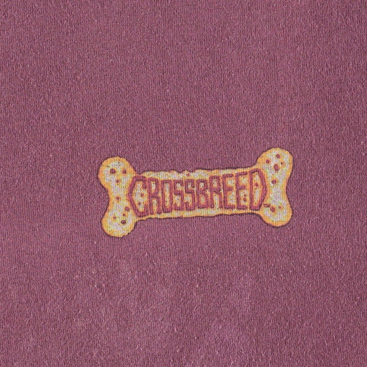 CROSS BREED Short-Sleeve Printed T-Shirt, Made in USA, Men's Size M (approx.) cotton Purple type red-purple Vintage Second Hand