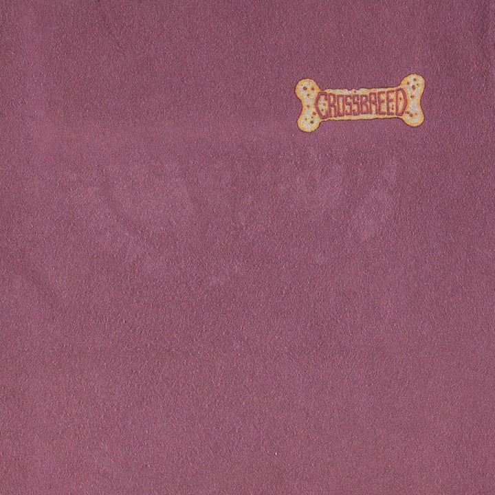 CROSS BREED Short-Sleeve Printed T-Shirt, Made in USA, Men's Size M (approx.) cotton Purple type red-purple Vintage Second Hand
