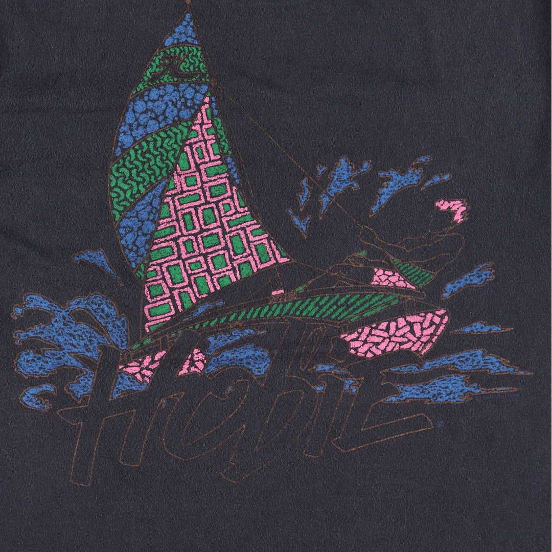 90'S HOBIE Short-Sleeve Printed T-Shirt, Made in USA, Men's XL Equivalent, Vintage cotton black type Vintage Second Hand