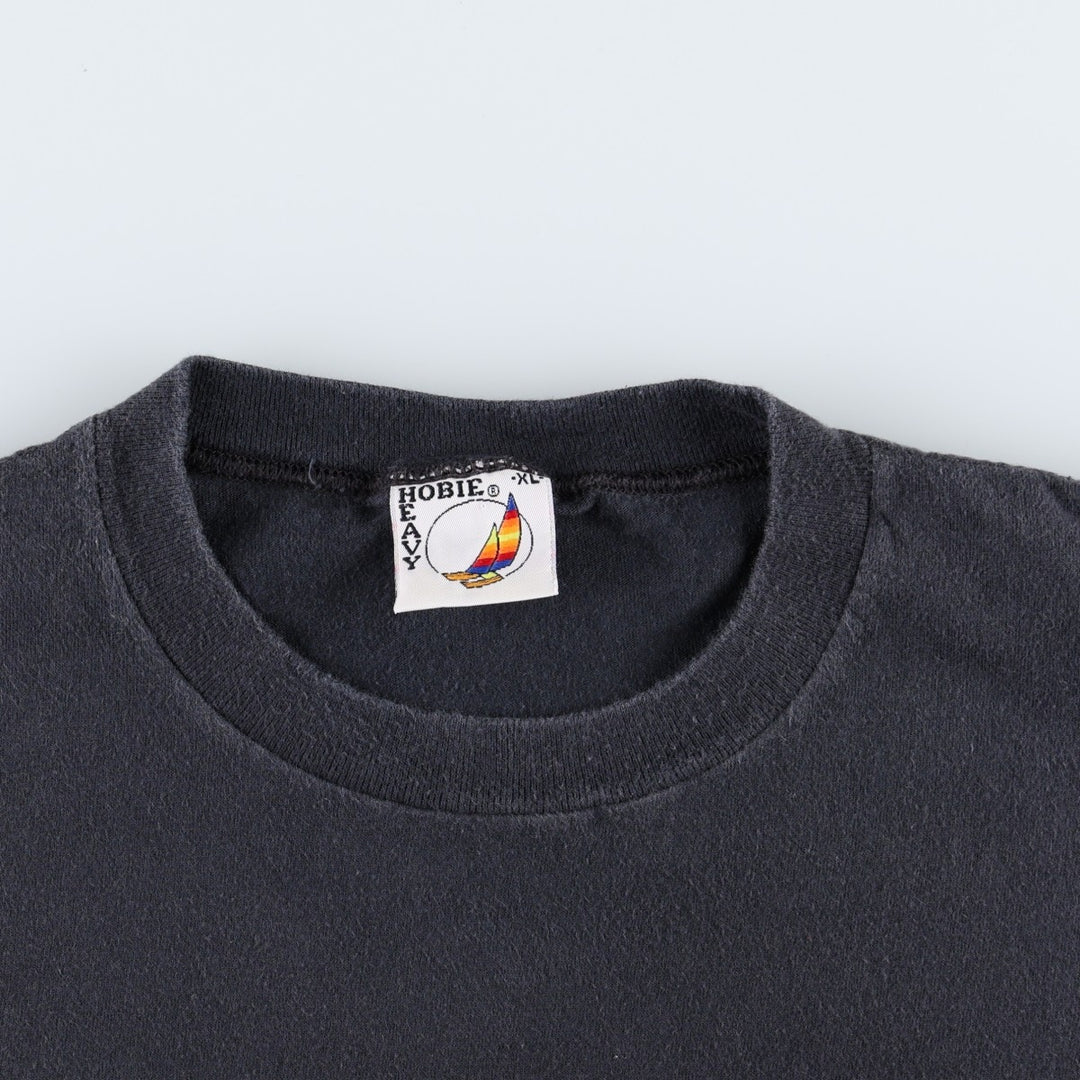 90'S HOBIE Short-Sleeve Printed T-Shirt, Made in USA, Men's XL Equivalent, Vintage cotton black type Vintage Second Hand