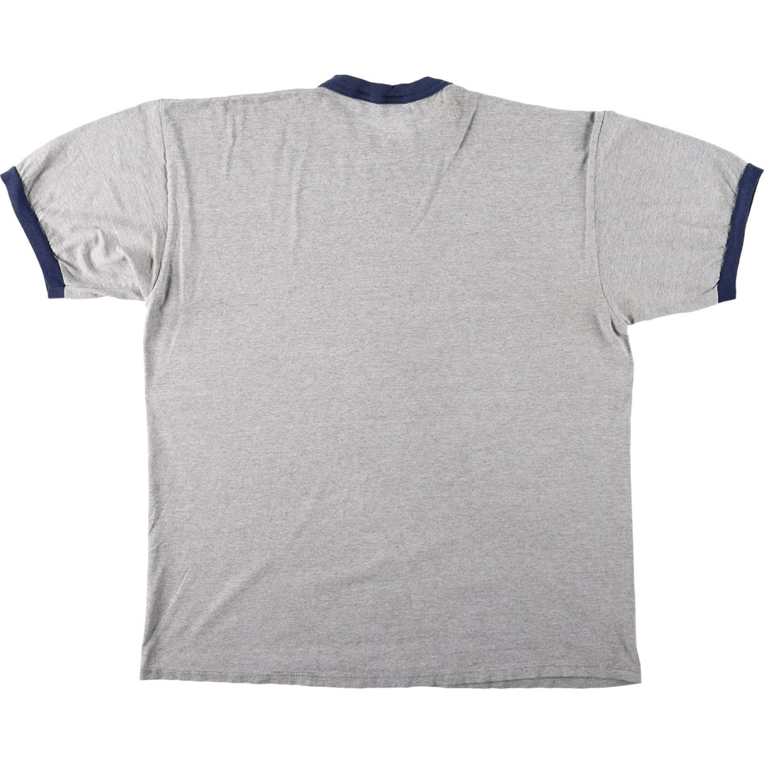 90'S MJ Soffe Ringer T-Shirt, Made in USA, Men's XL equivalent, Vintage cotton gray type Vintage Second Hand