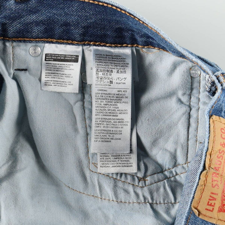 Levi's 505-4891 Tapered Denim Pants, Men's Size W37 (approx.) cotton blue type Vintage Second Hand