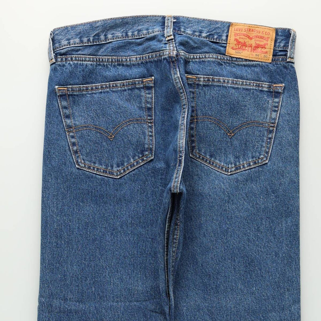 Levi's 505 tapered denim pants for men, equivalent to w35 unclear blue type Vintage Second Hand