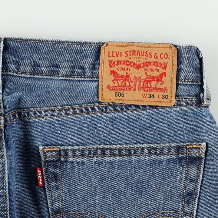 Levi's 505 tapered denim pants for men, equivalent to w35 cotton blue type Vintage Second Hand