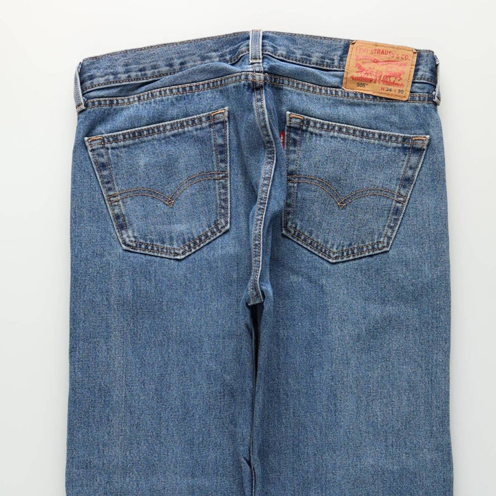Levi's 505 tapered denim pants for men, equivalent to w35 cotton blue type Vintage Second Hand
