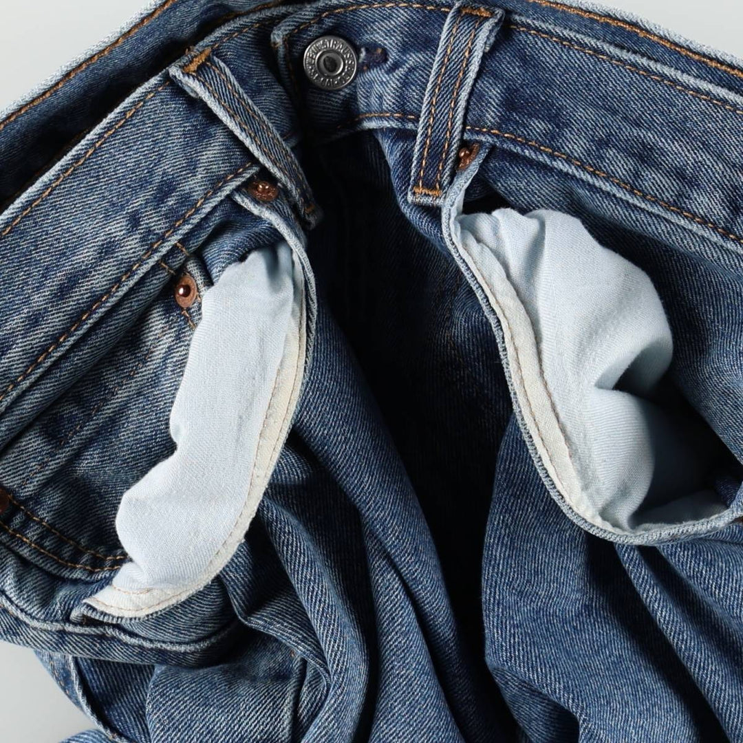 Levi's 505 tapered denim pants for men, equivalent to w35 cotton blue type Vintage Second Hand