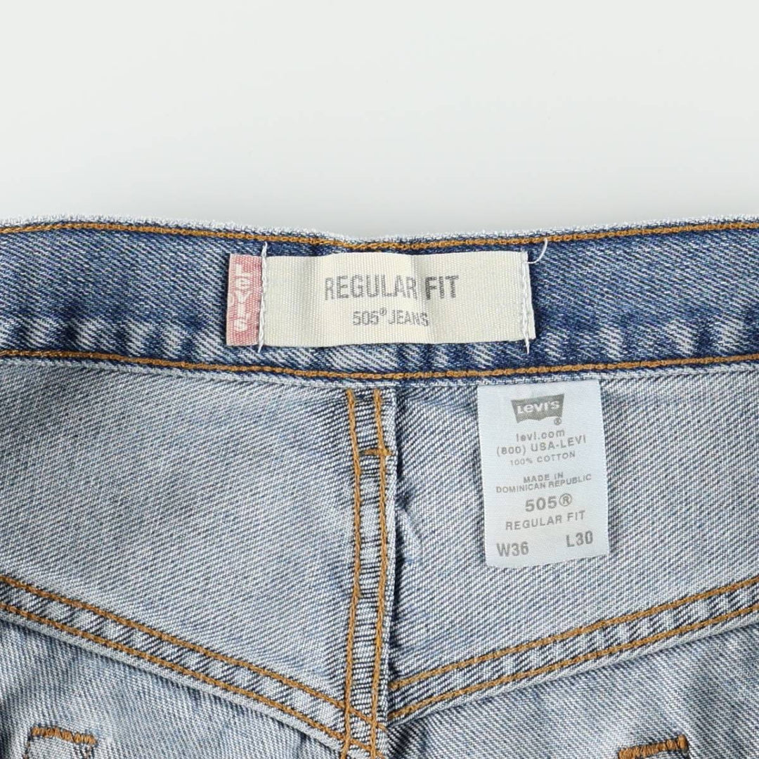 Levi's 505 REGULAR FIT tapered denim pants for men, size w36 cotton blue type Vintage Second Hand