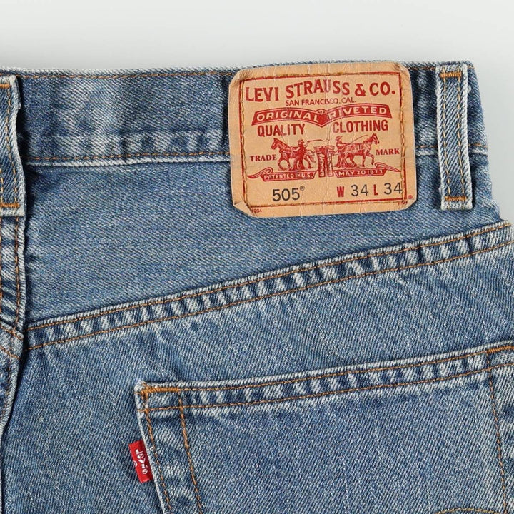 Levi's 505 REGULAR FIT tapered denim pants for men, size w34 cotton blue type Vintage Second Hand