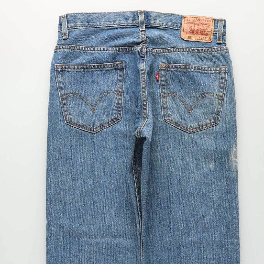 Levi's 505 REGULAR FIT tapered denim pants for men, size w34 cotton blue type Vintage Second Hand