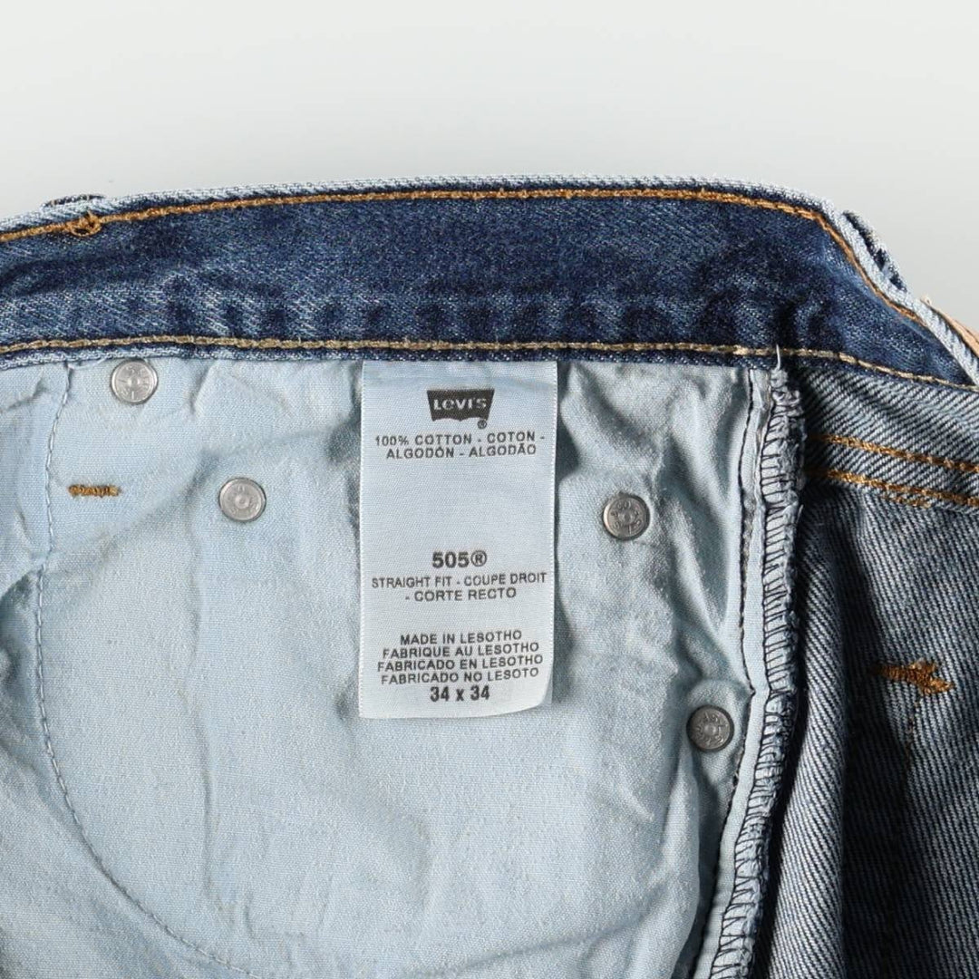 Levi's 505 Straight Fit Tapered Denim Pants, Men's W35 (approx.) cotton blue type Vintage Second Hand