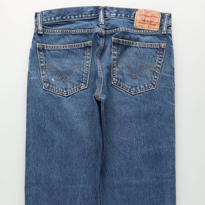 Levi's 505 Straight Fit Tapered Denim Pants, Men's W35 (approx.) cotton blue type Vintage Second Hand