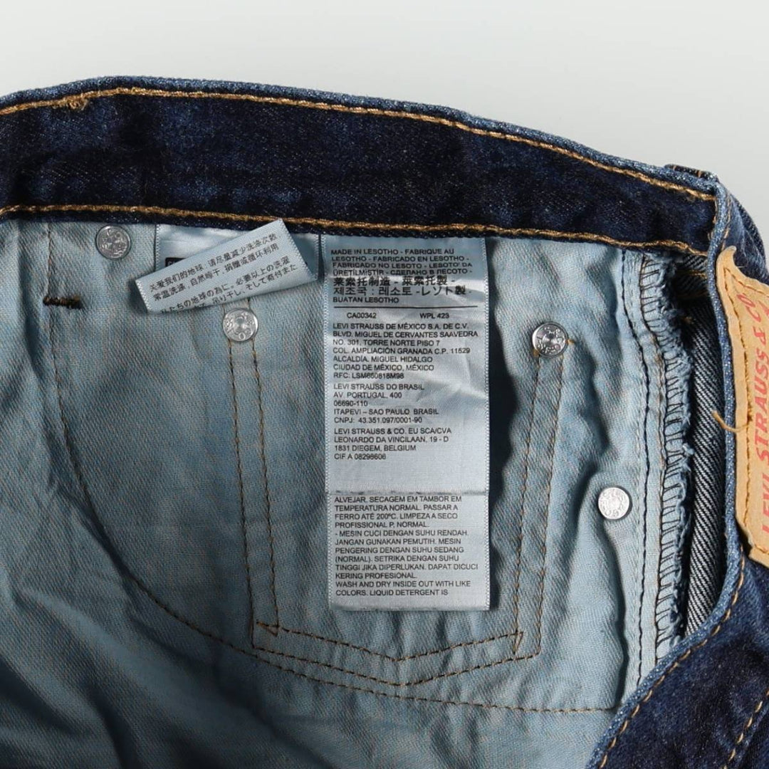 Levi's 505 Tapered Denim Pants, Men's Size W32 (approx.), Dark Navy cotton navy blue type Vintage Second Hand