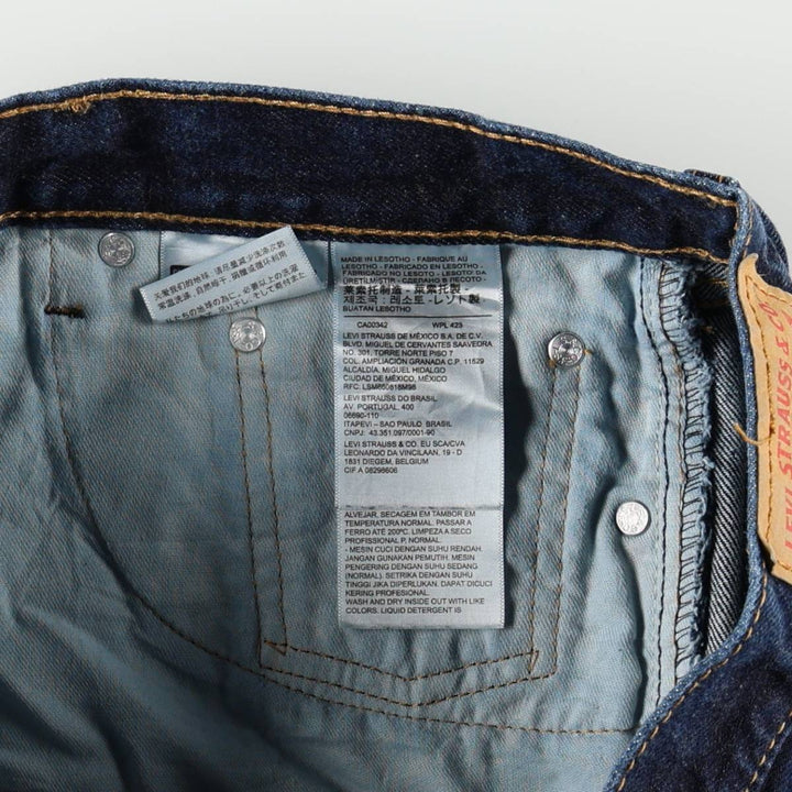 Levi's 505 Tapered Denim Pants, Men's Size W32 (approx.), Dark Navy cotton navy blue type Vintage Second Hand