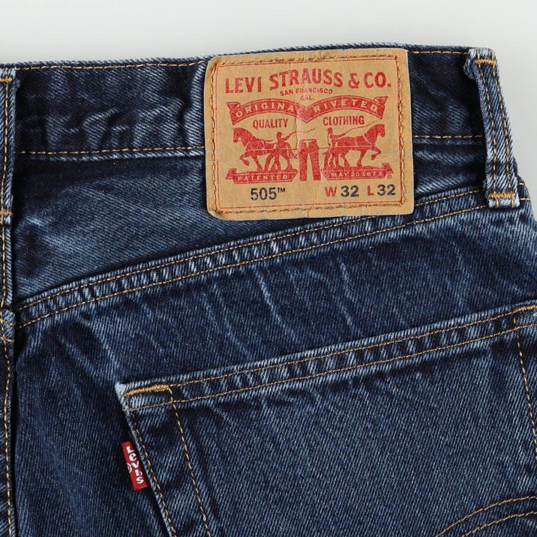 Levi's 505 tapered denim pants for men, equivalent to w32 cotton blue type Vintage Second Hand