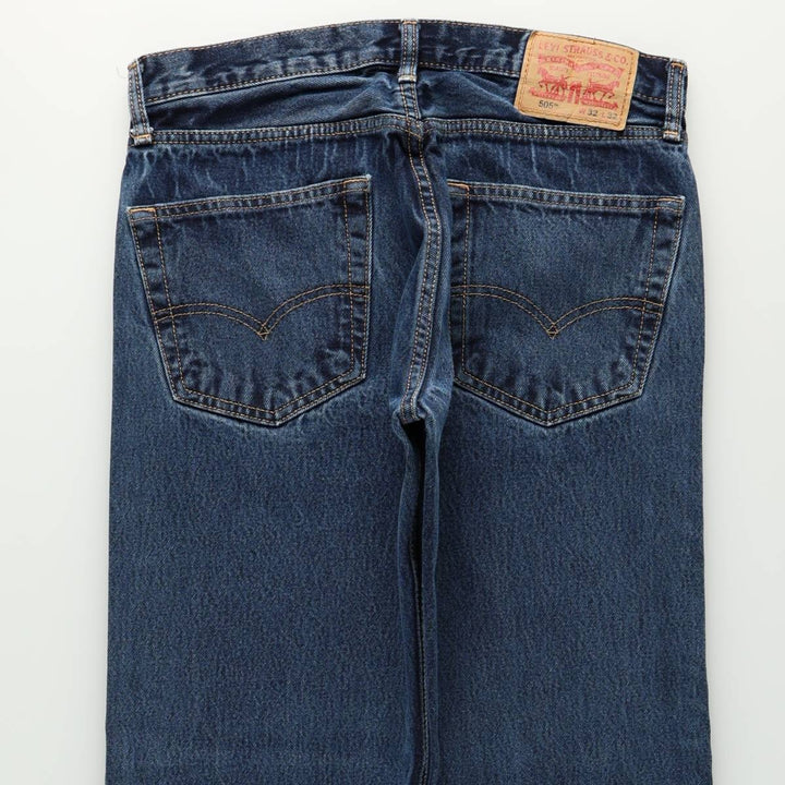 Levi's 505 tapered denim pants for men, equivalent to w32 cotton blue type Vintage Second Hand