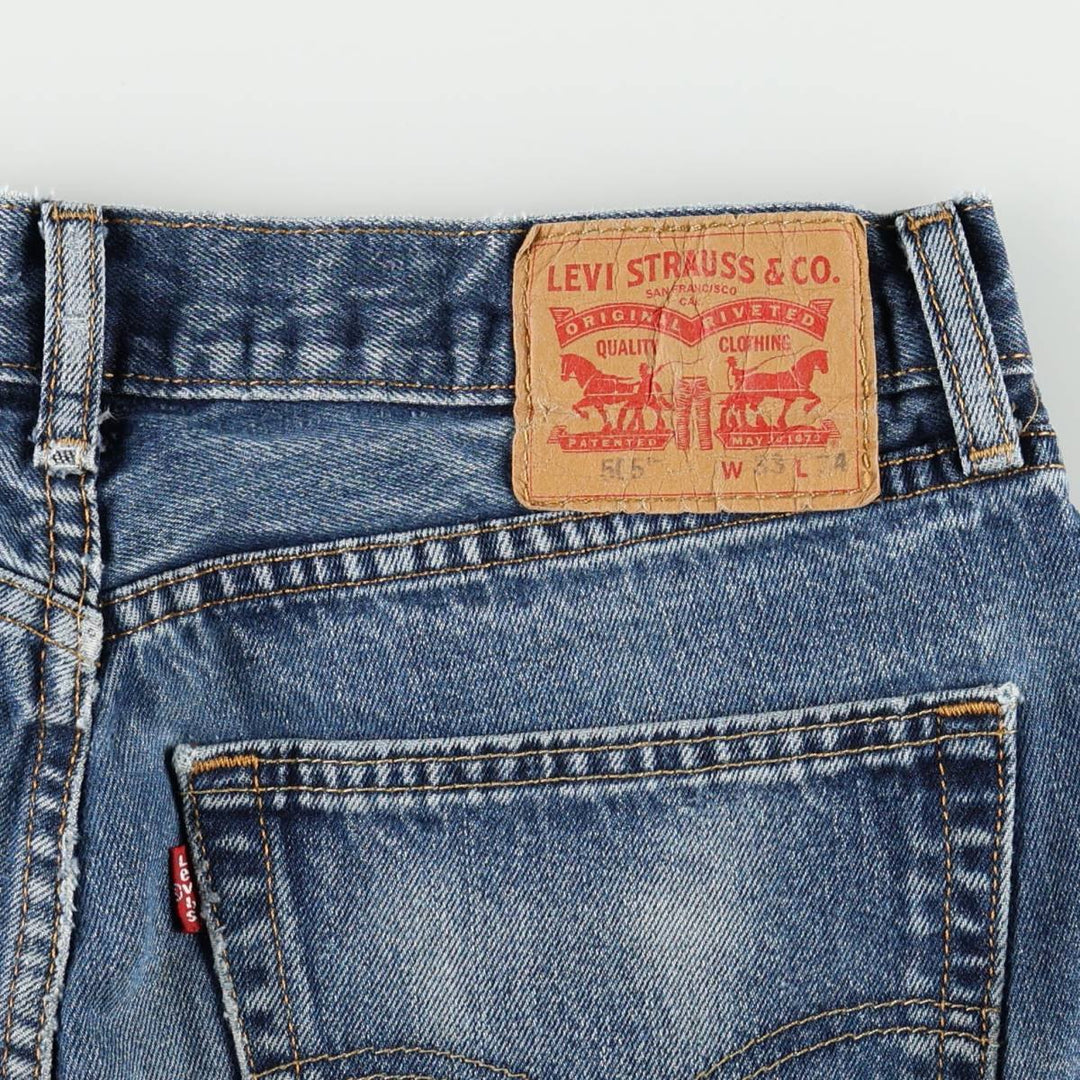 Levi's 505 tapered denim pants for men, equivalent to w32 cotton blue type Vintage Second Hand