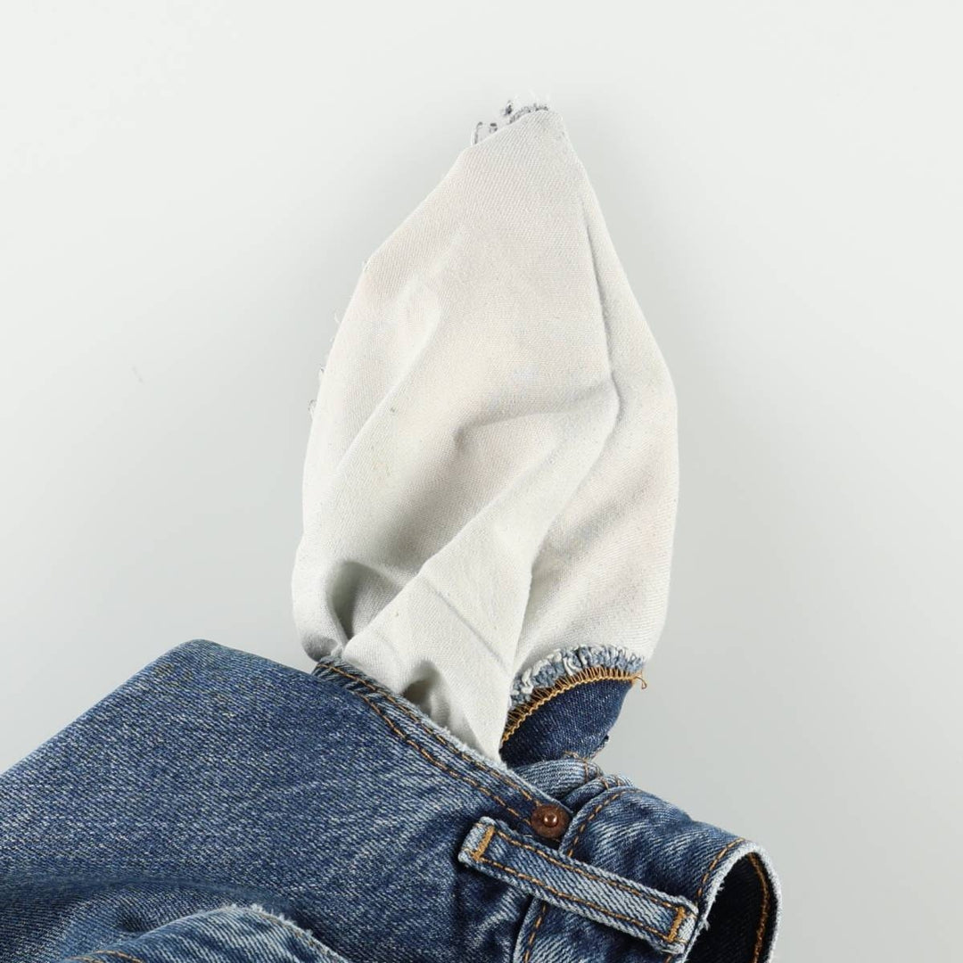 Levi's 505 tapered denim pants for men, equivalent to w32 cotton blue type Vintage Second Hand