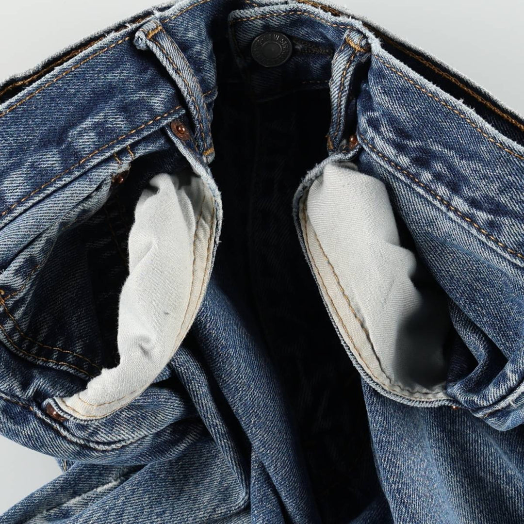 Levi's 505 tapered denim pants for men, equivalent to w32 cotton blue type Vintage Second Hand