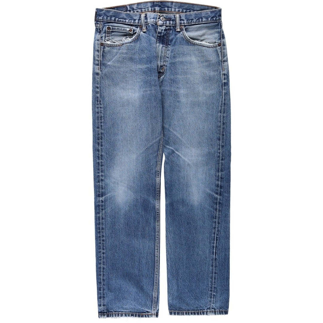 Levi's 505 tapered denim pants for men, size W34 cotton blue type Vintage Second Hand